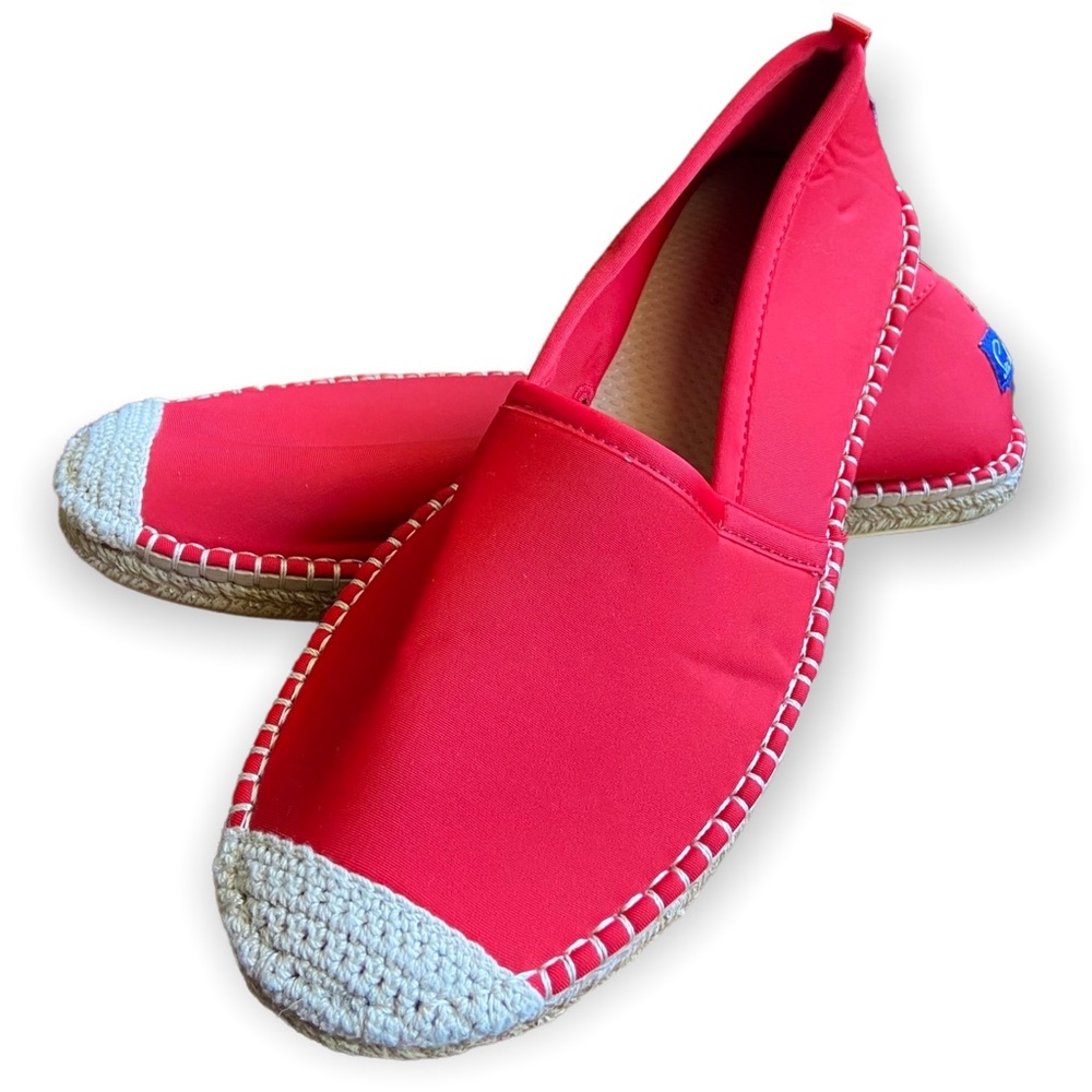 Sea Star Beachwear Shoes Red Crochet Neoprene Espadrille Slip On Size 10